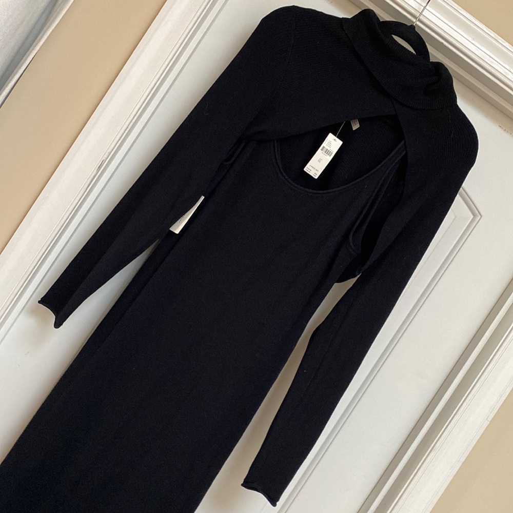 Anthropologie Black Sweater Dress with Caplet. Size XL. Two Piece set. NWT.
